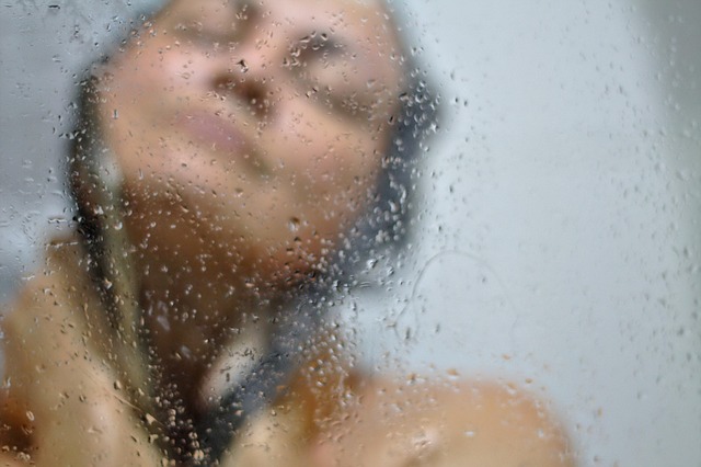 after photo of shower screen cleaned and clear